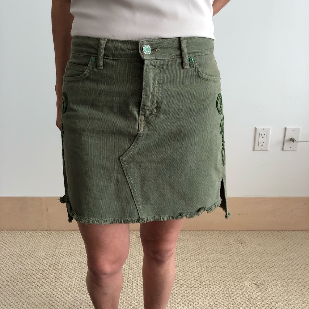 Sandrine Rose army green Jean skirt